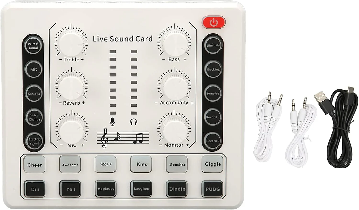 mixer 9 Mini Live Sound Card Mixer, White - Image 1