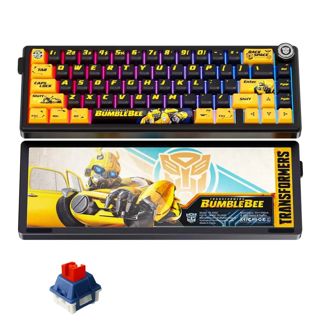 31542 Transformers TF-GK02 Aluminum Mechanical Keyboard With RGB - Bumblebee - Image 1