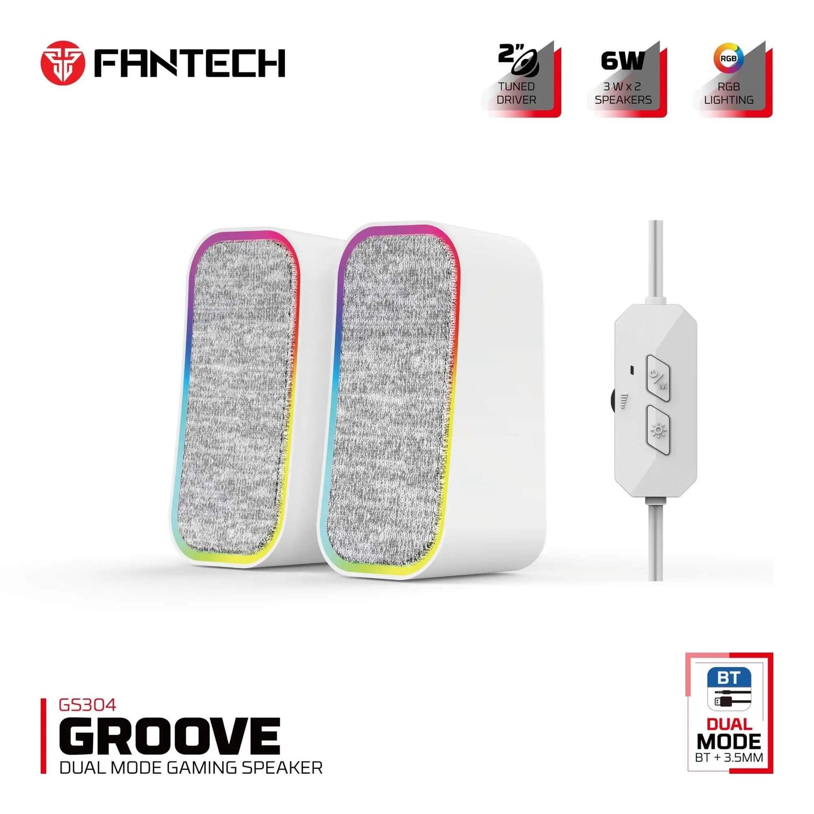 FANTECH_GS304_GROOVE_GAMING_SPEAKER_WHITE FANTECH GS304 GROOVE GAMING SPEAKER - Image 1