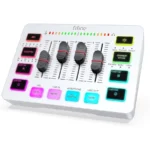 FIFINE AmpliGame SC3 Gaming Audio Mixer with XLR Mic Support & RGB Effects (Black,White) - Image 2