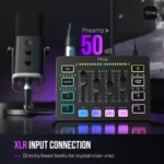 FIFINE AmpliGame SC3 Gaming Audio Mixer with XLR Mic Support & RGB Effects (Black,White) - Image 5
