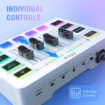 FIFINE AmpliGame SC3 Gaming Audio Mixer with XLR Mic Support & RGB Effects (Black,White) - Image 14