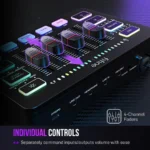 FIFINE AmpliGame SC3 Gaming Audio Mixer with XLR Mic Support & RGB Effects (Black,White) - Image 6
