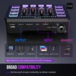 FIFINE AmpliGame SC3 Gaming Audio Mixer with XLR Mic Support & RGB Effects (Black,White) - Image 7