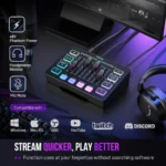 FIFINE AmpliGame SC3 Gaming Audio Mixer with XLR Mic Support & RGB Effects (Black,White) - Image 10
