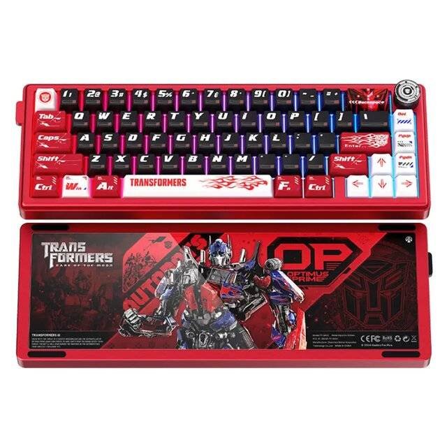 b47149207695a90542d777a97d930c90 Transformers TF-GK02 Aluminum Mechanical Keyboard With RGB - Prime Red - Image 1