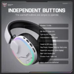 ONIKUMA GT836 Gaming Headset with Four-Mode Connectivity- White - Image 5