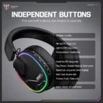 ONIKUMA GT836 Gaming Headset with Four-Mode Connectivity- Black - Image 6