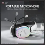 ONIKUMA GT836 Gaming Headset with Four-Mode Connectivity- White - Image 2