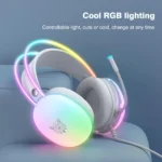ONIKUMA X25 RGB Gaming Headset- White - Image 5