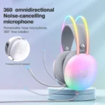 ONIKUMA X25 RGB Gaming Headset- White - Image 4