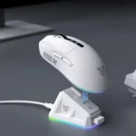 Onikuma DM07 Wireless Gaming Mouse with RGB Charging Dock-White - Image 4
