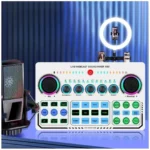 X50 Sound Card Live Webcast Sound Mixer- White - Image 4