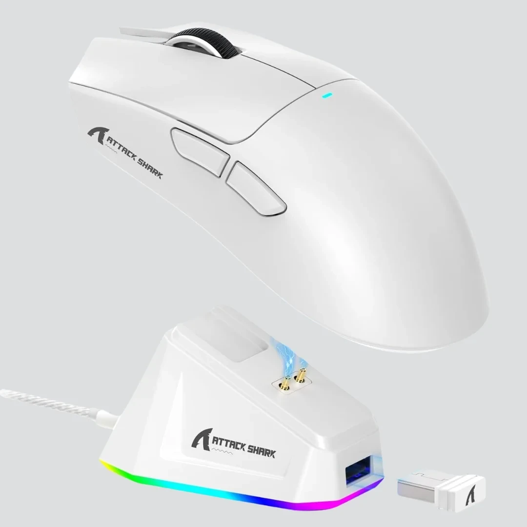 9_65io-ps ATTACK SHARK X11 Wireless Gaming Mouse with Magnetic Charging Dock - Image 1