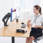 NB F160 Dual Monitor 17″ – 27″ Arm Desk Mount Table Stand Full Motion 2-9 KG – Flat Monitors - Image 3