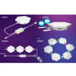 Smart RGB LED Hexagon Wall Lights 10 PCS - Image 3